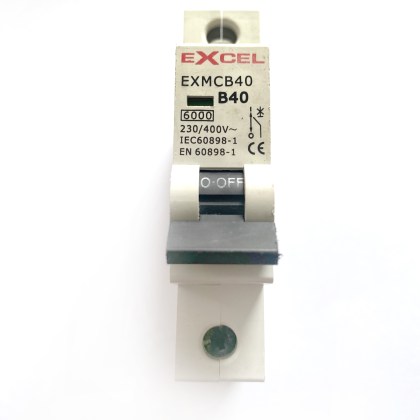 Excel EXMCB40 B40 40A 40 Amp MCB Circuit Breaker Type B